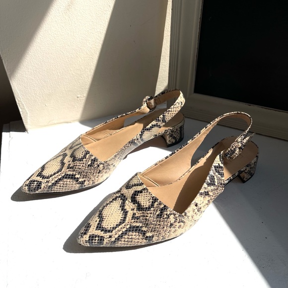 Franko Satro Snake Print Sling Back Pump Sz. 7M - Picture 4 of 6